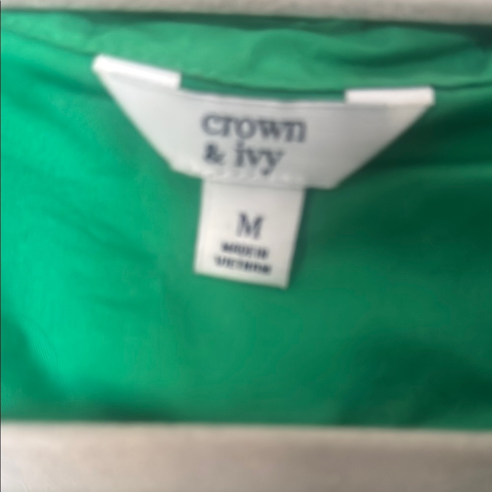 Crown and Ivy Green Ruffled Sleeve Button-Up Dress - Picture 2 of 2